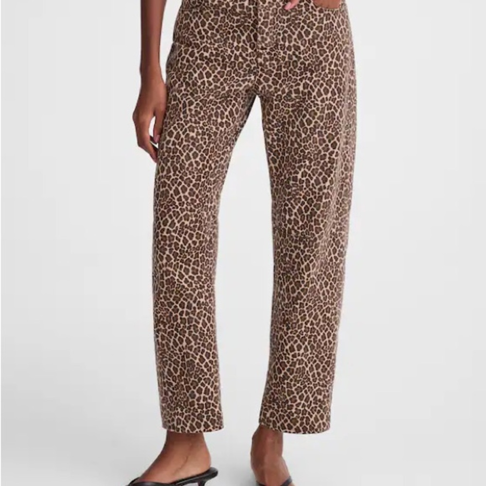 Madewell Leopard Print Barrel Jeans - Picture 2 of 11